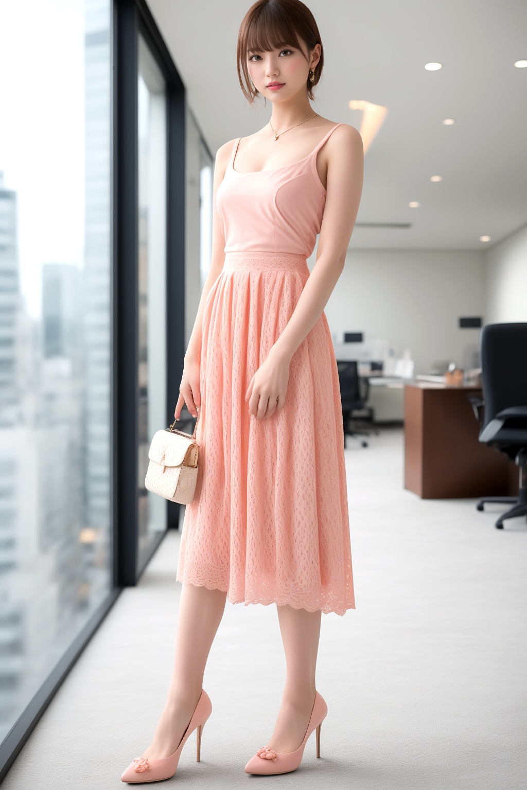 素足で挑むOLのハイヒール図鑑 part2 OL チュールスカート 3