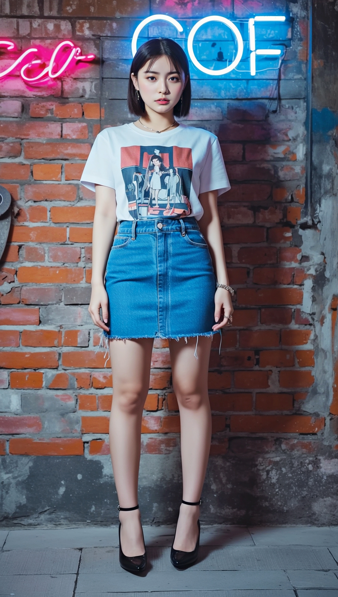 デニム素材のミニスカ生足美女 part6 サンダル デニム 5