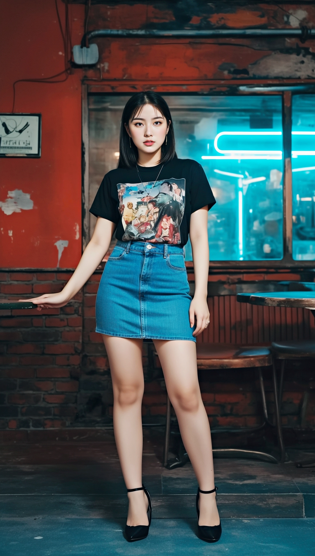 デニム素材のミニスカ生足美女 part6 サンダル デニム 4