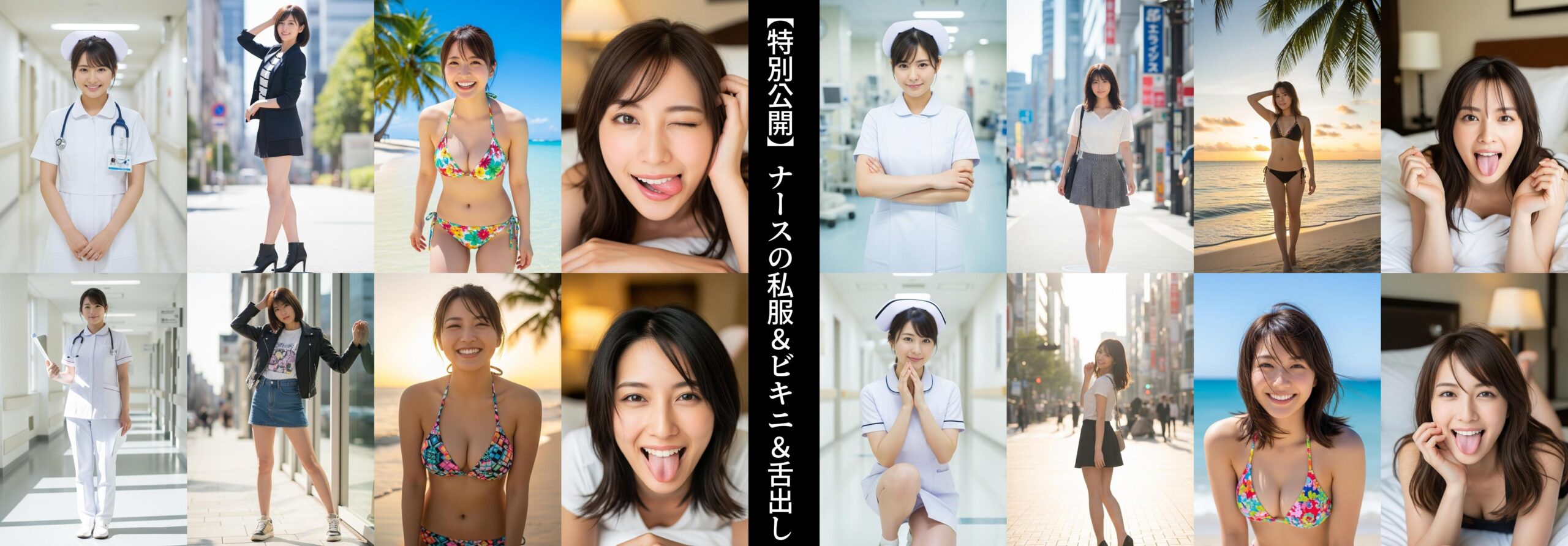 【特別公開】ナースの私服＆ビキニ＆舌出し part3