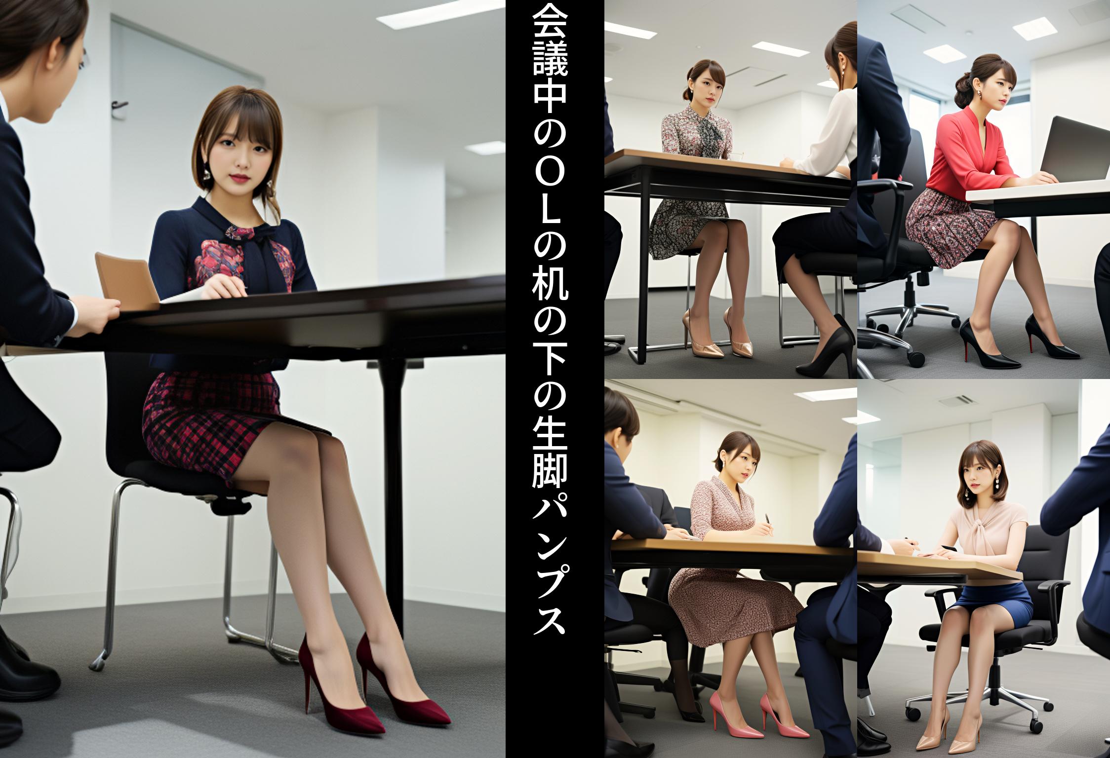 会議中のＯＬの机の下の生脚パンプス part3