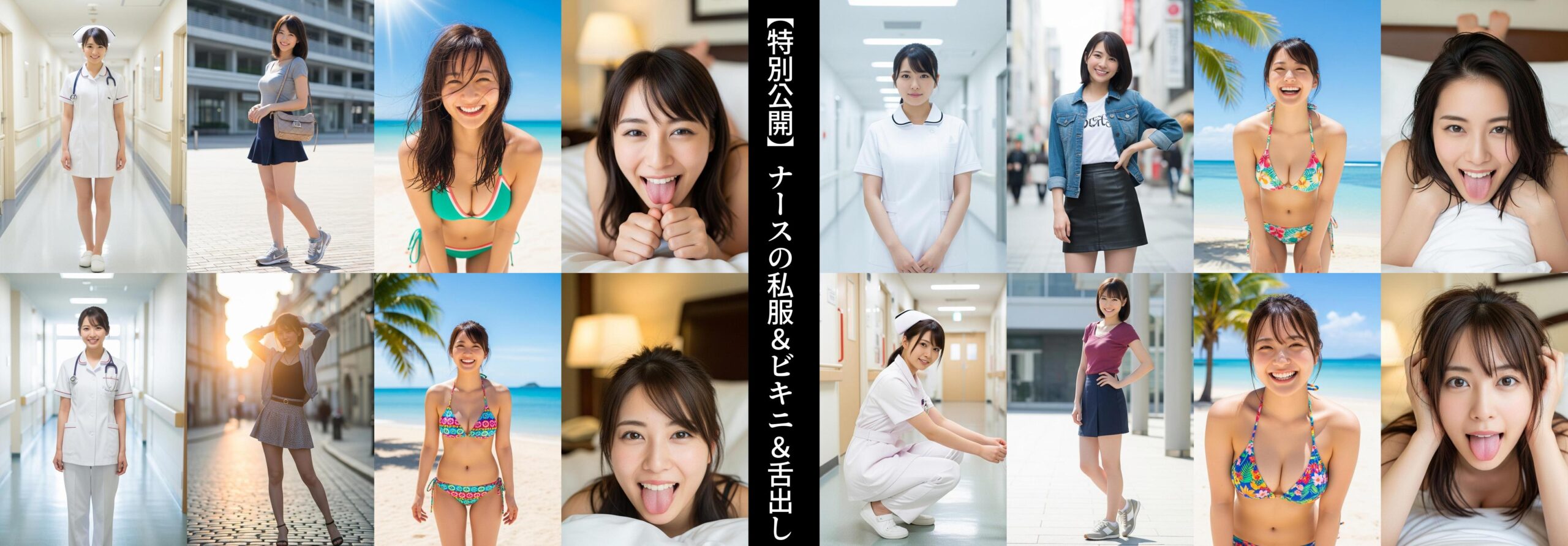 【特別公開】ナースの私服＆ビキニ＆舌出し part1