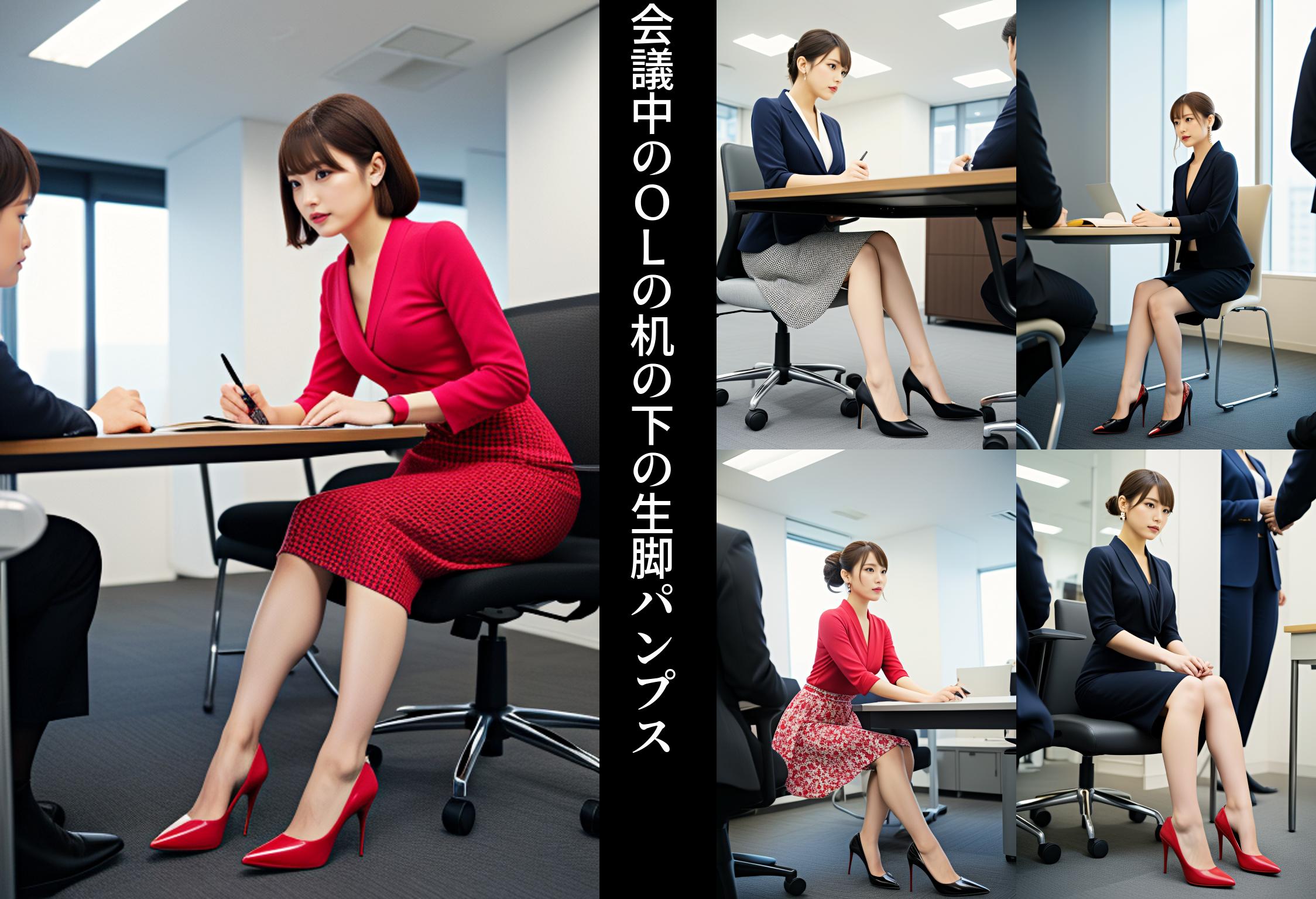 会議中のＯＬの机の下の生脚パンプス part2