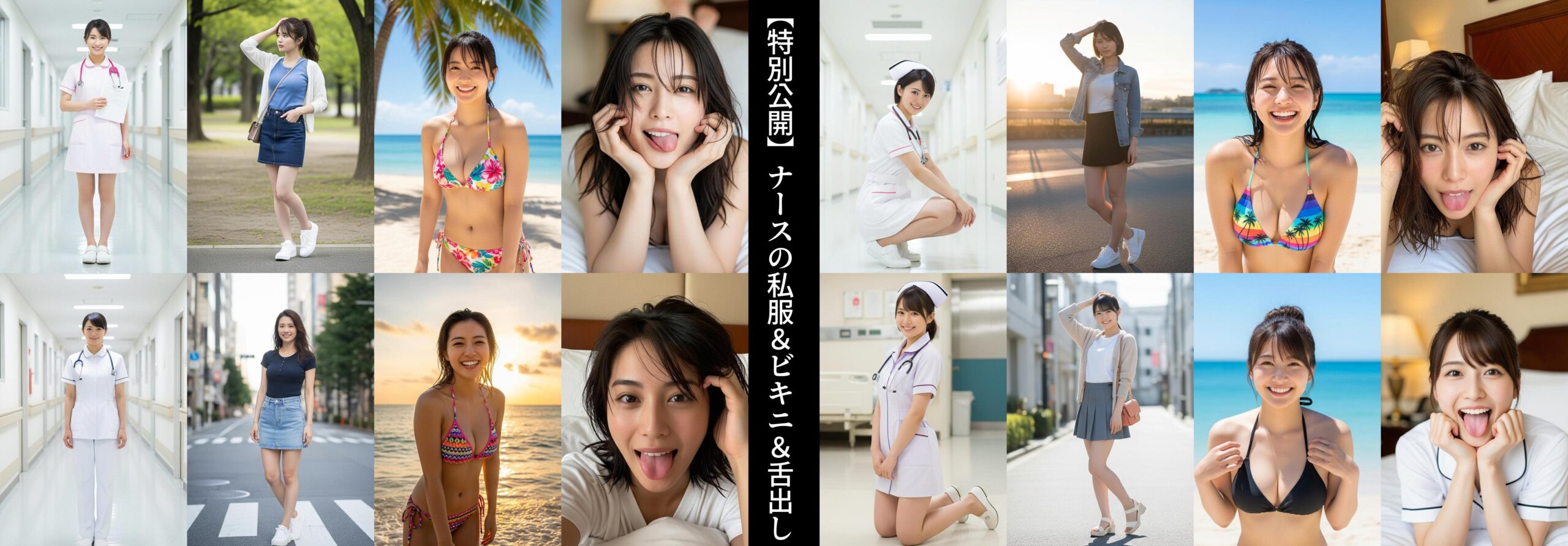 【特別公開】ナースの私服＆ビキニ＆舌出し part2
