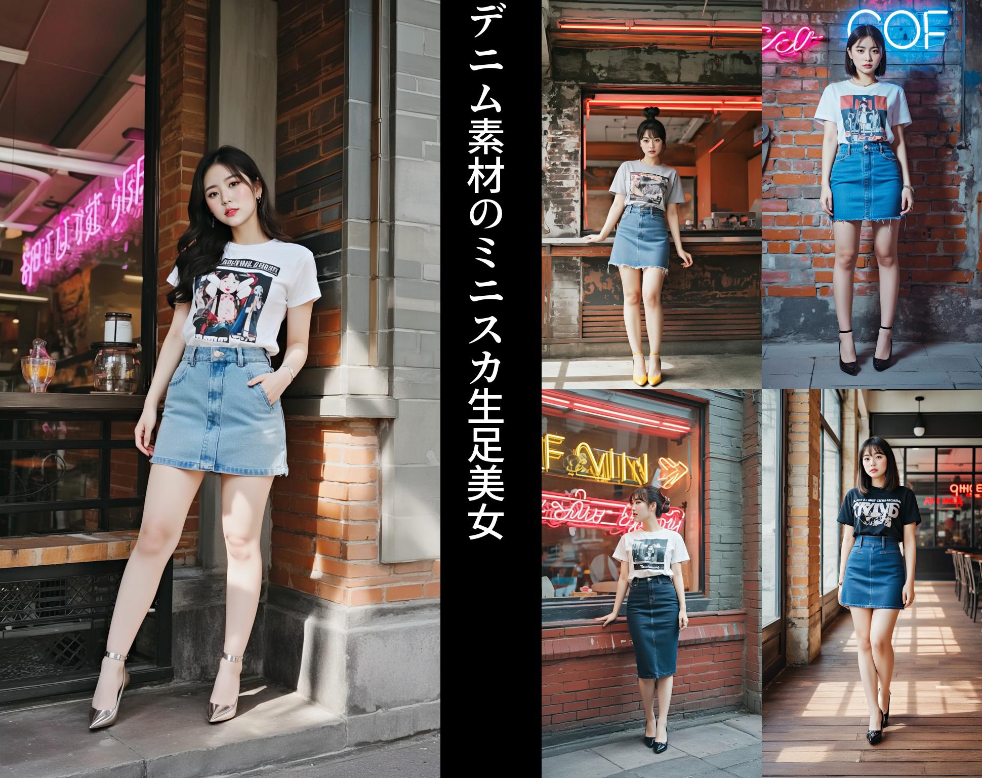 デニム素材のミニスカ生足美女 part6