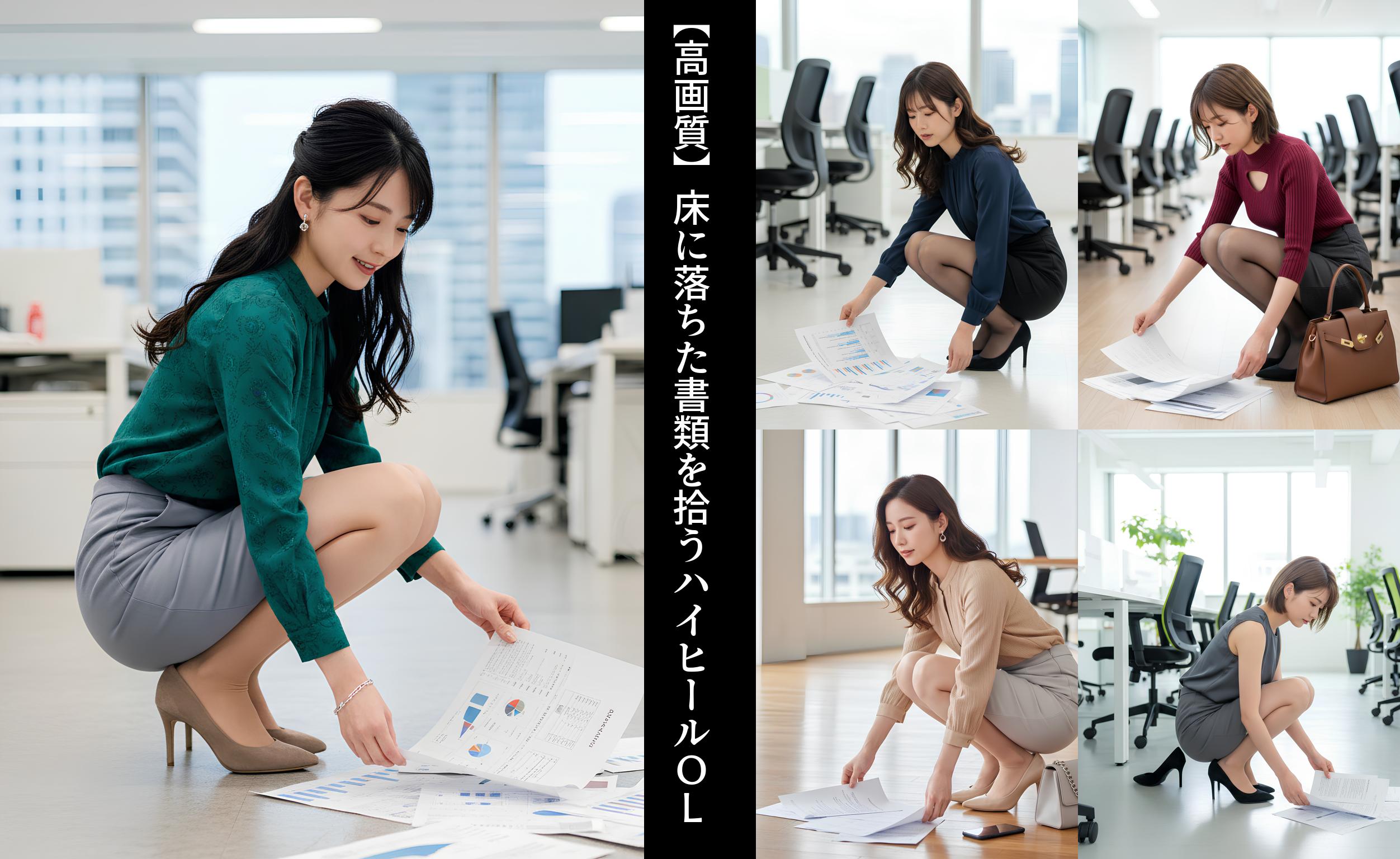 【高画質】床に落ちた書類を拾うハイヒールＯＬ part1