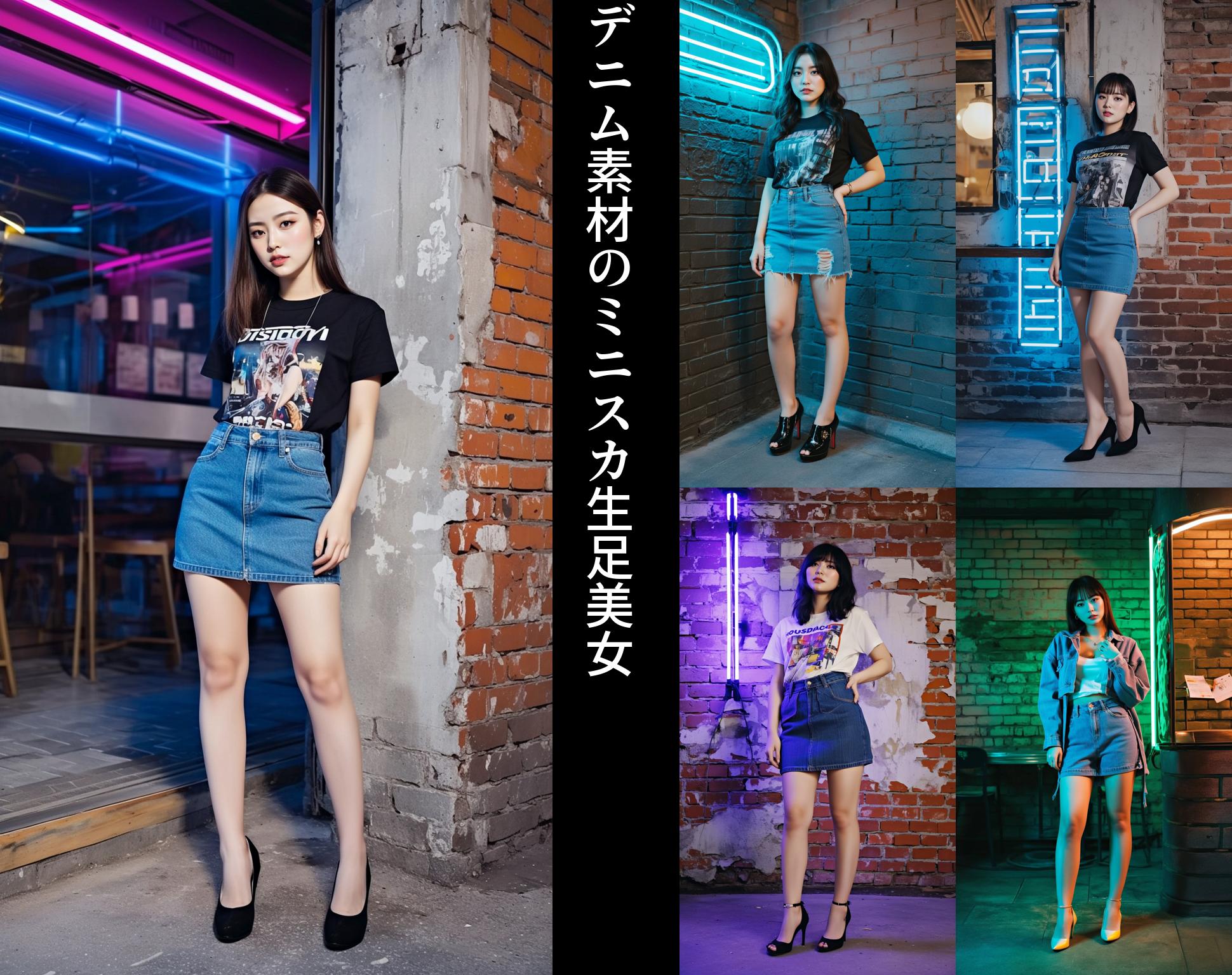 デニム素材のミニスカ生足美女 part5