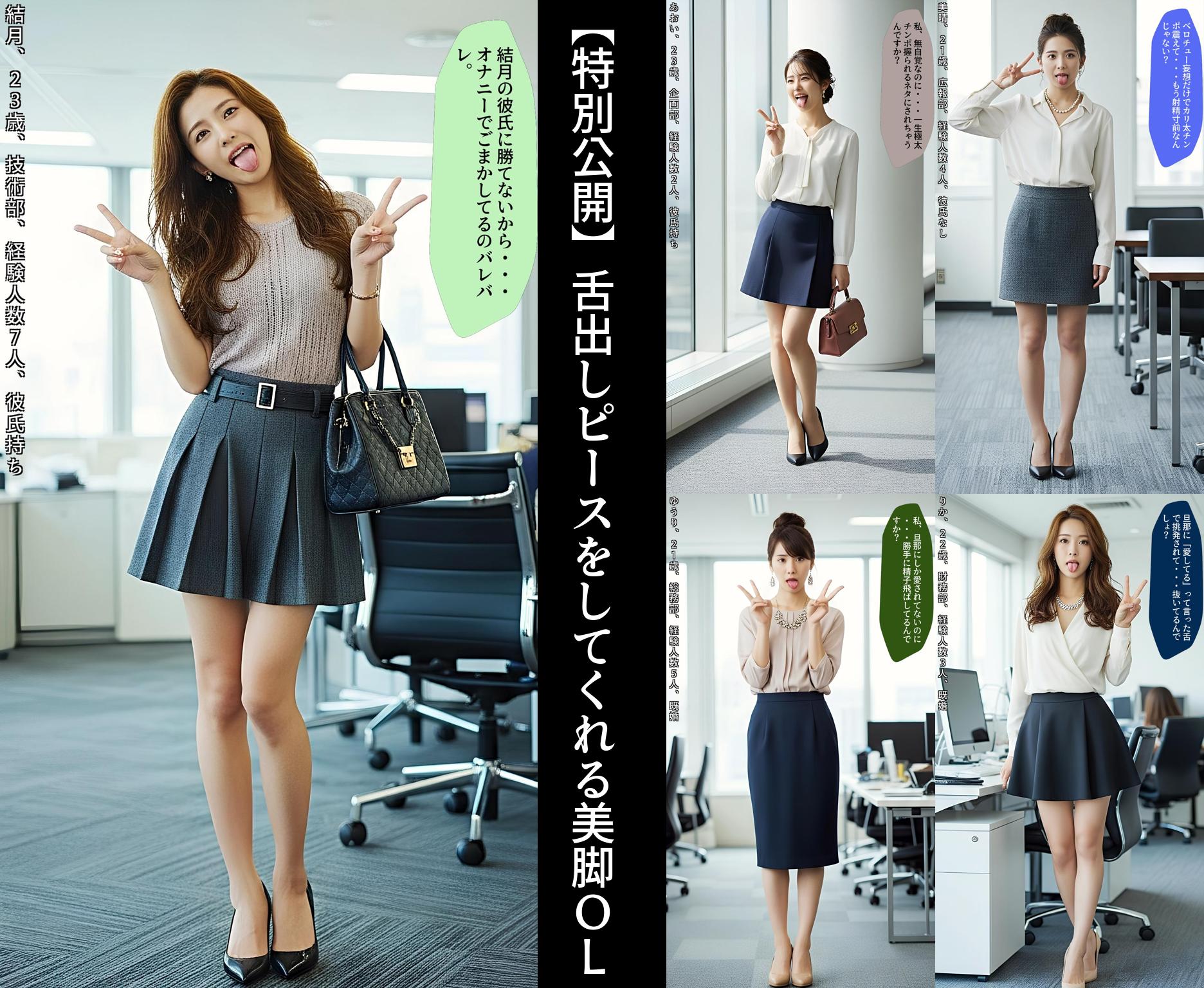 【特別公開】舌出しピースをしてくれる美脚ＯＬ part1