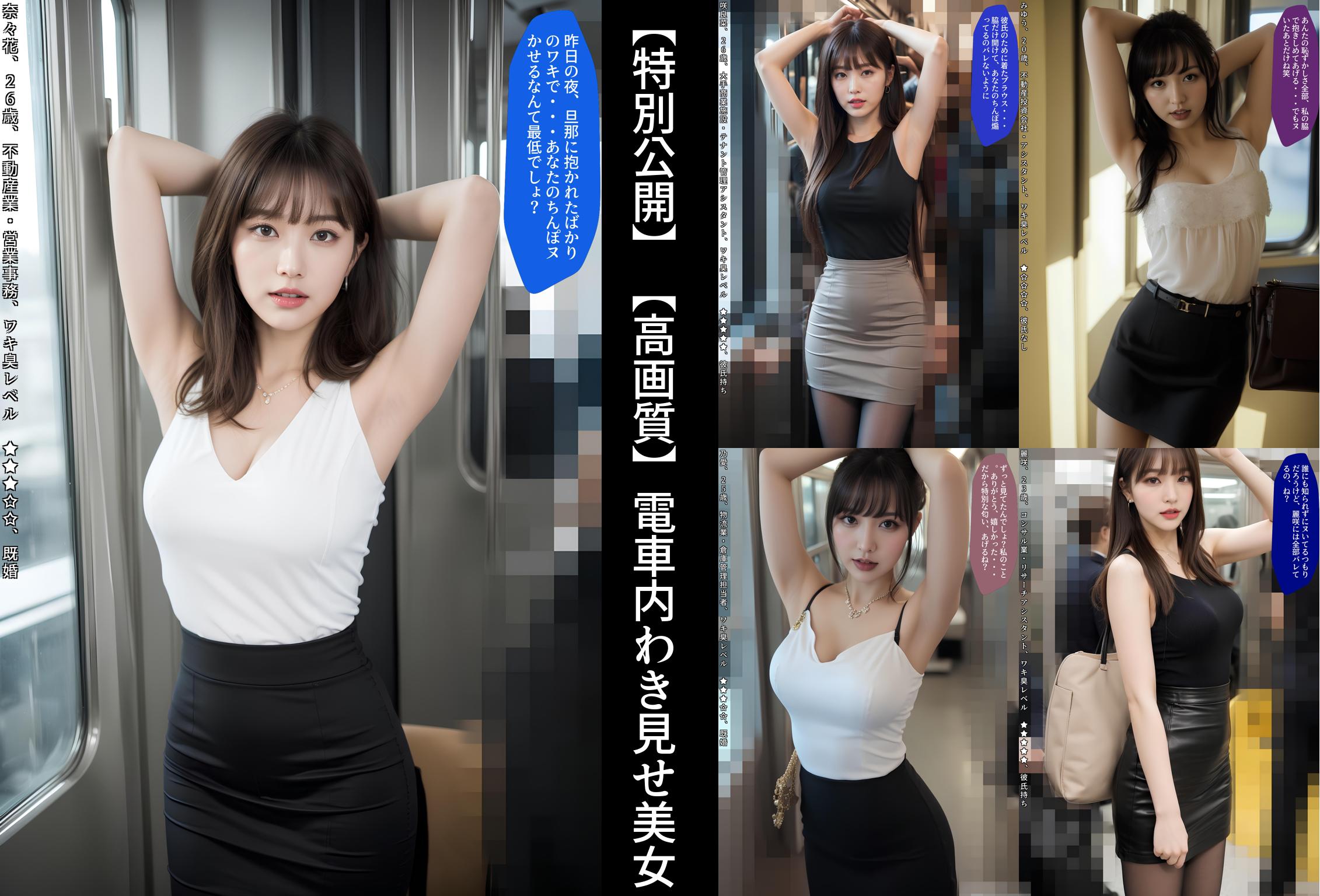 【特別公開】【高画質】電車内わき見せ美女 part1