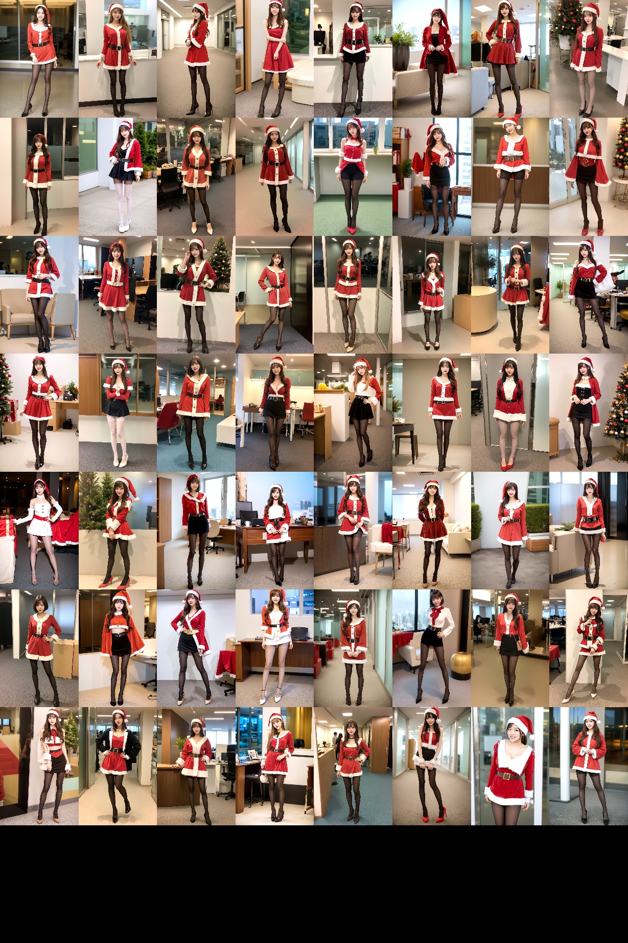 【無料】【Ｘｍａｓ特典】黒スト美脚ＯＬのサンタコス part1