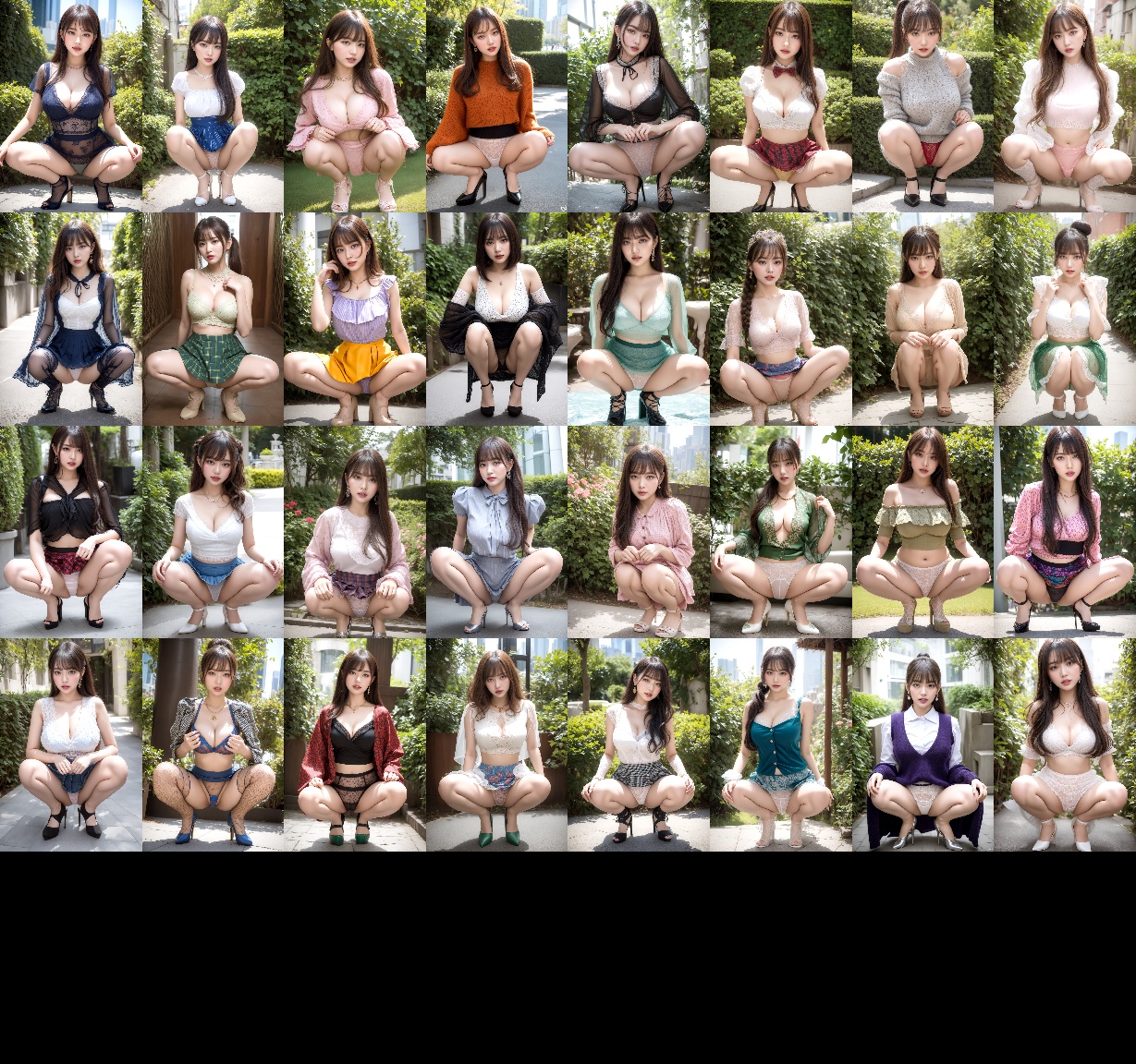 エリカのしゃがみポーズ挑発パンティ part1