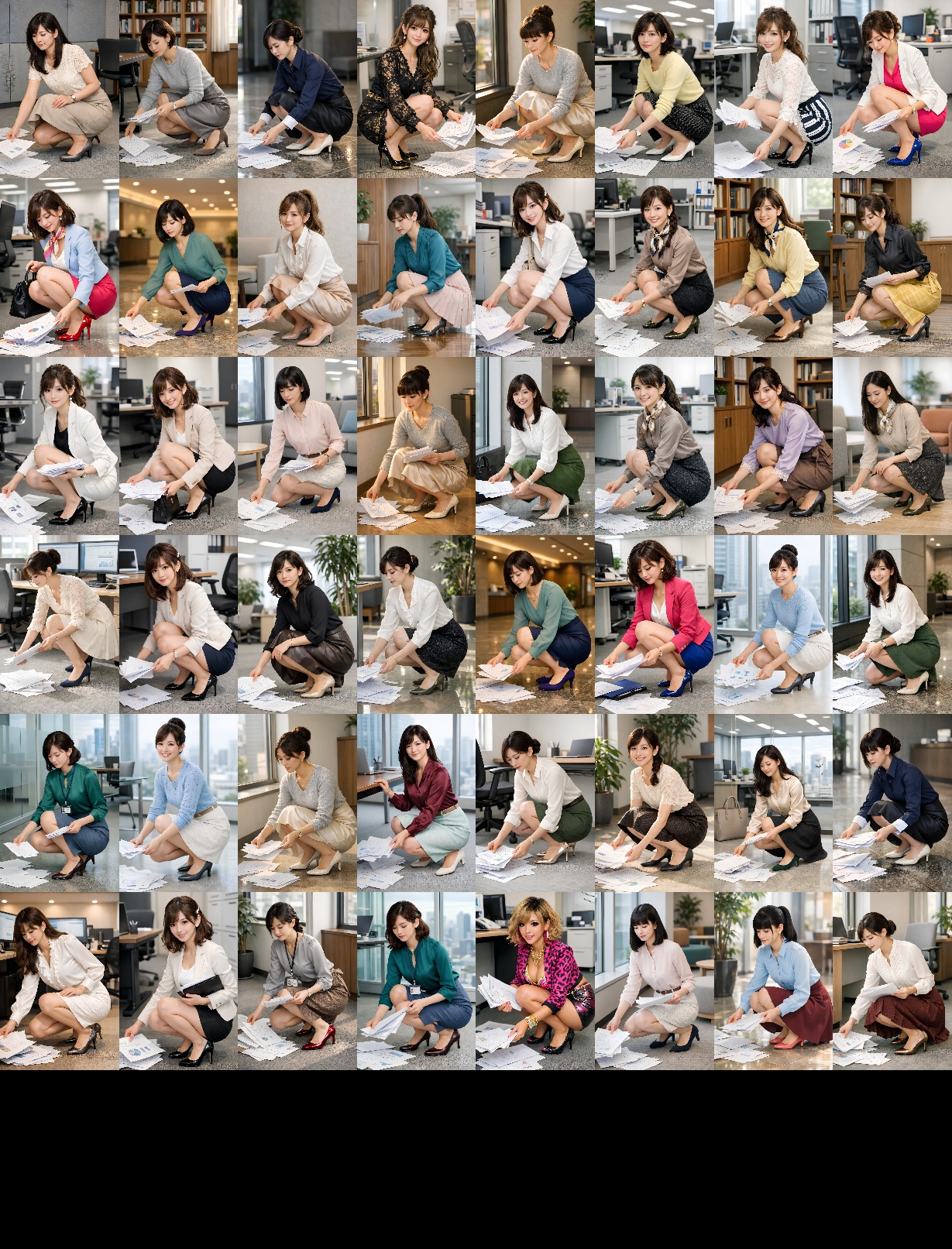 【超高画質】書類を拾う美人ＯＬのパンプス脚 part1