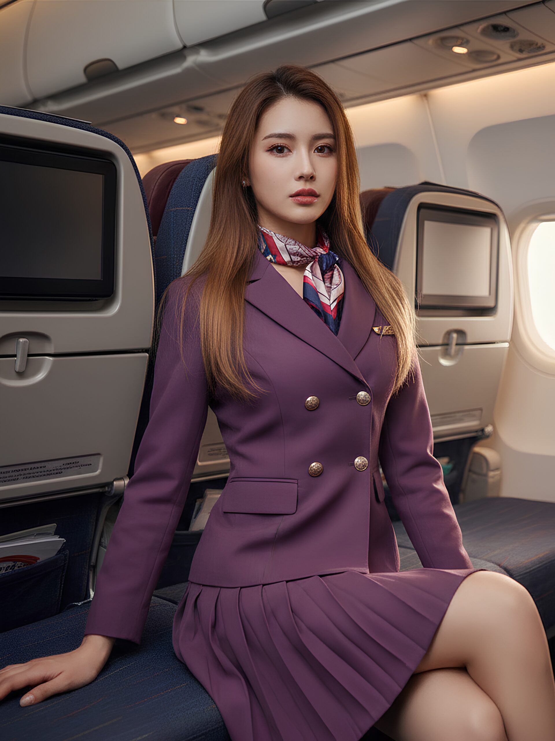 【高画質】美人ＣＡの太ももから目が離せない part1 太もも CA 2