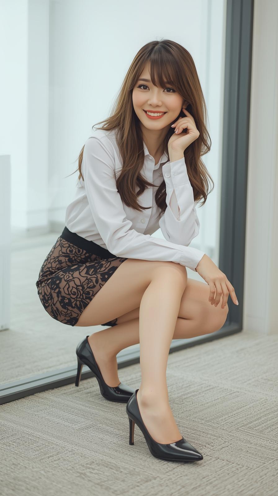 恵比寿で働く美脚ハイヒールしゃがみＯＬ part1 OL しゃがみ 5