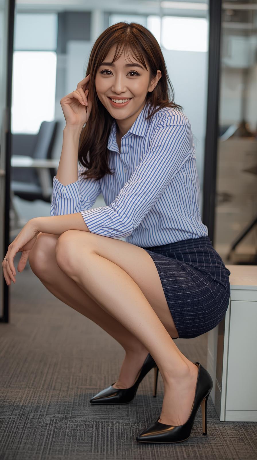 恵比寿で働く美脚ハイヒールしゃがみOL part1 OL しゃがみ 3