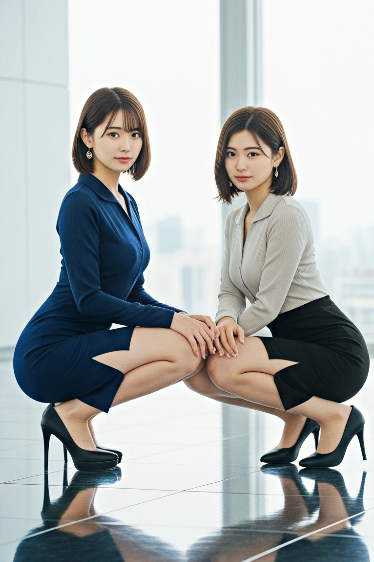 ギャルOL社内2トップ part2 OL しゃがみ 1