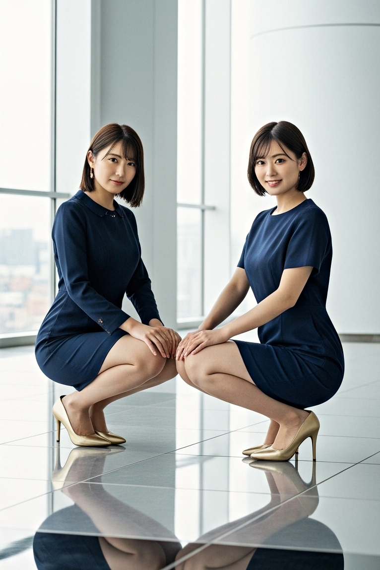 ギャルOL社内2トップ part2 OL しゃがみ 5