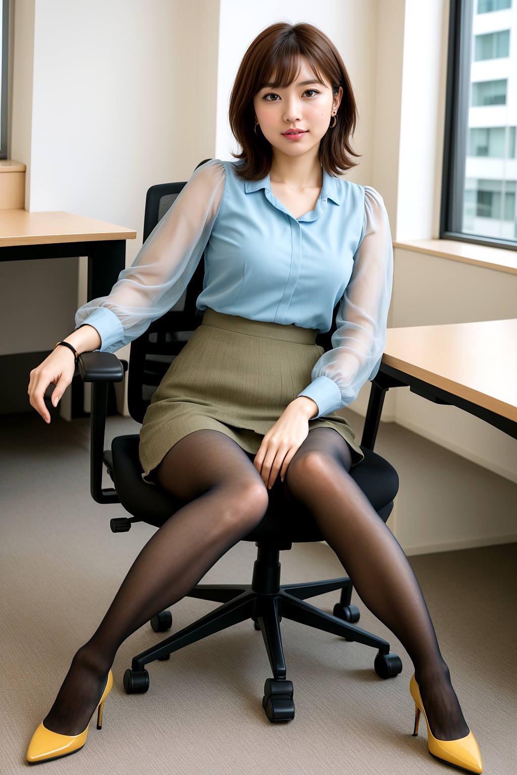 透け感のある最高級黒ストＯＬの美脚 part2 OL オフィス 3