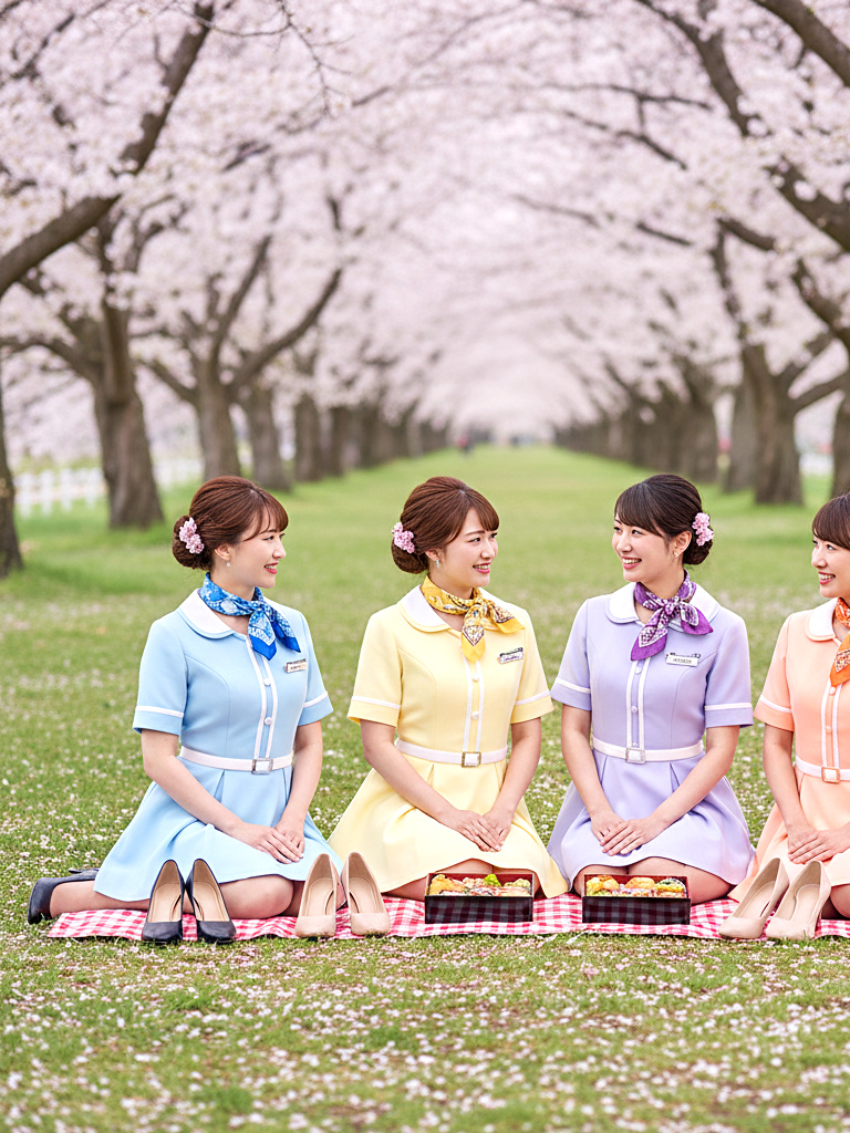 美人ＣＡ軍団の上品な花見 part1 CA キャビンアテンダント 2