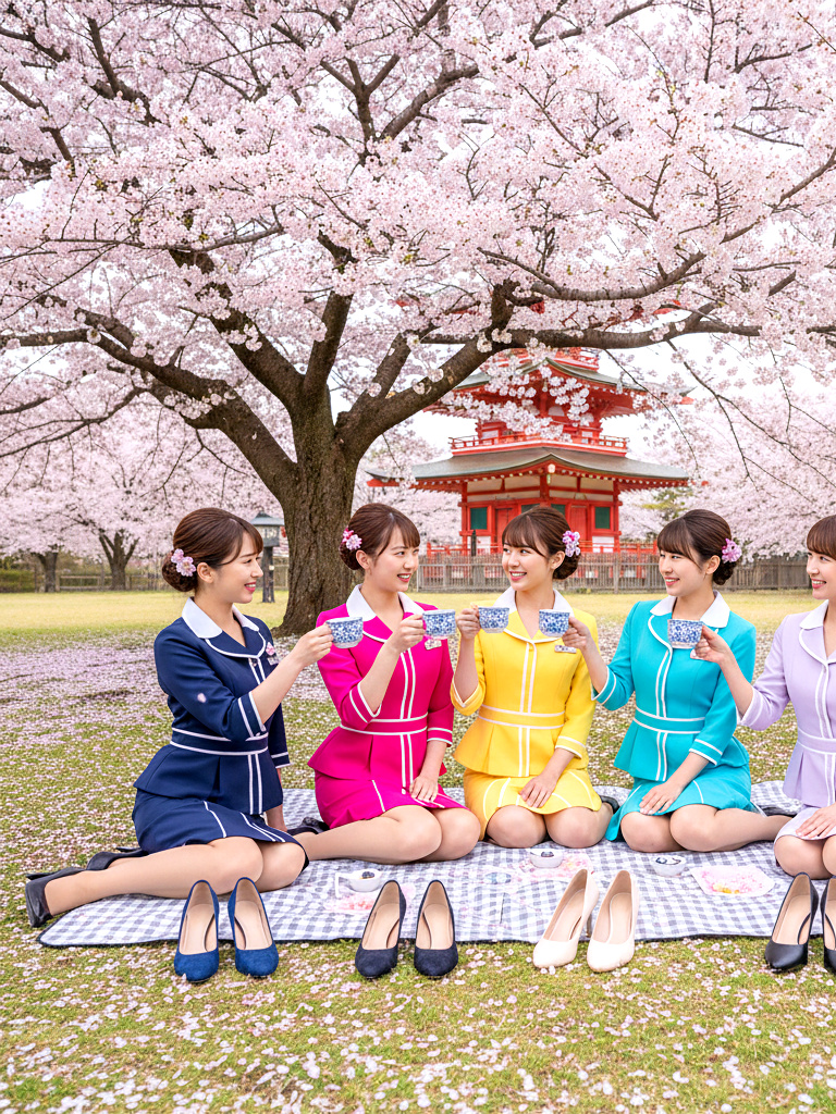 美人ＣＡ軍団の上品な花見 part1 CA キャビンアテンダント 2