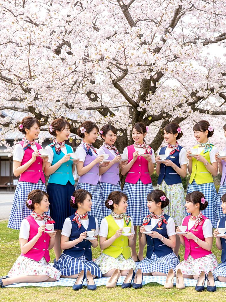 美人ＣＡ軍団の上品な花見 part1 CA キャビンアテンダント 6