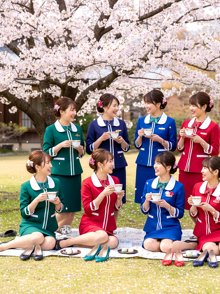美人ＣＡ軍団の上品な花見 part1 CA キャビンアテンダント 5