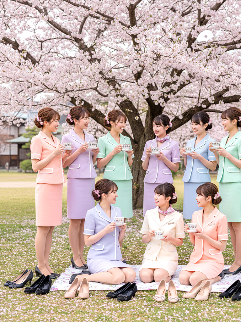 美人ＣＡ軍団の上品な花見 part1 CA キャビンアテンダント 4