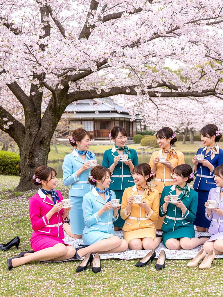 美人ＣＡ軍団の上品な花見 part2 CA キャビンアテンダント 1