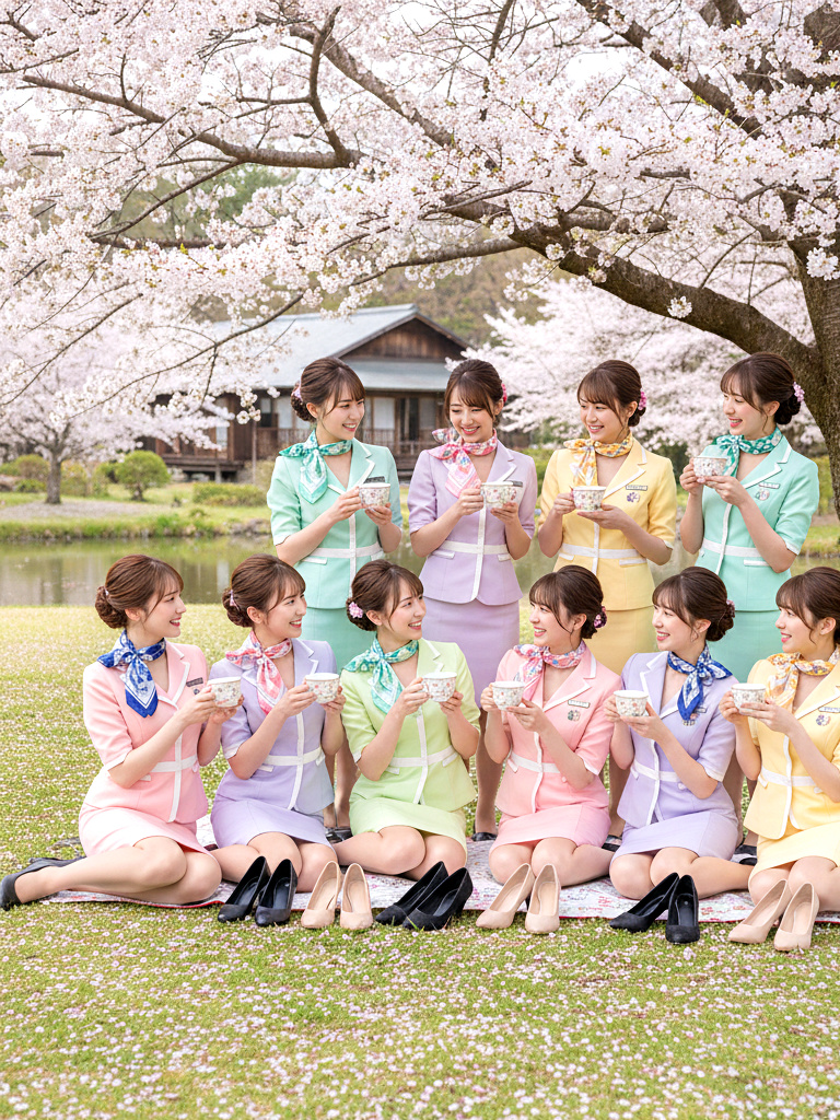 美人ＣＡ軍団の上品な花見 part2 CA キャビンアテンダント 1