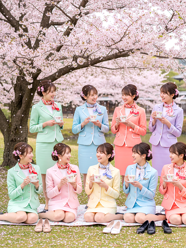 美人ＣＡ軍団の上品な花見 part2 CA キャビンアテンダント 3