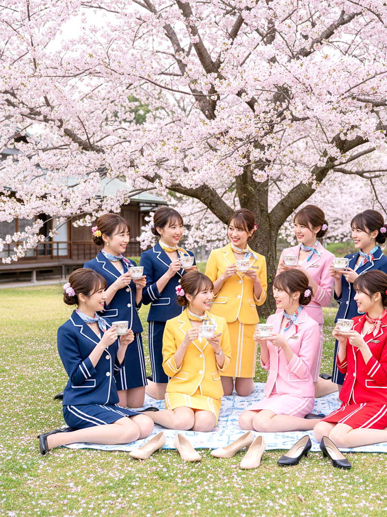 美人ＣＡ軍団の上品な花見 part2 CA キャビンアテンダント 4