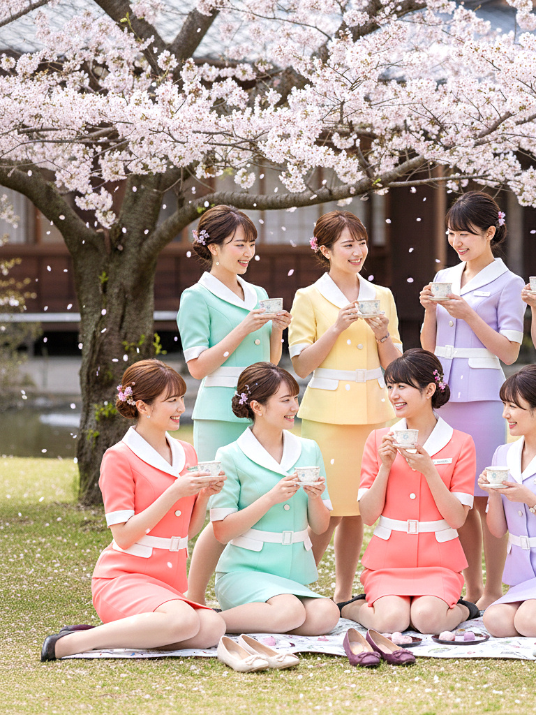 美人ＣＡ軍団の上品な花見 part2 CA キャビンアテンダント 2