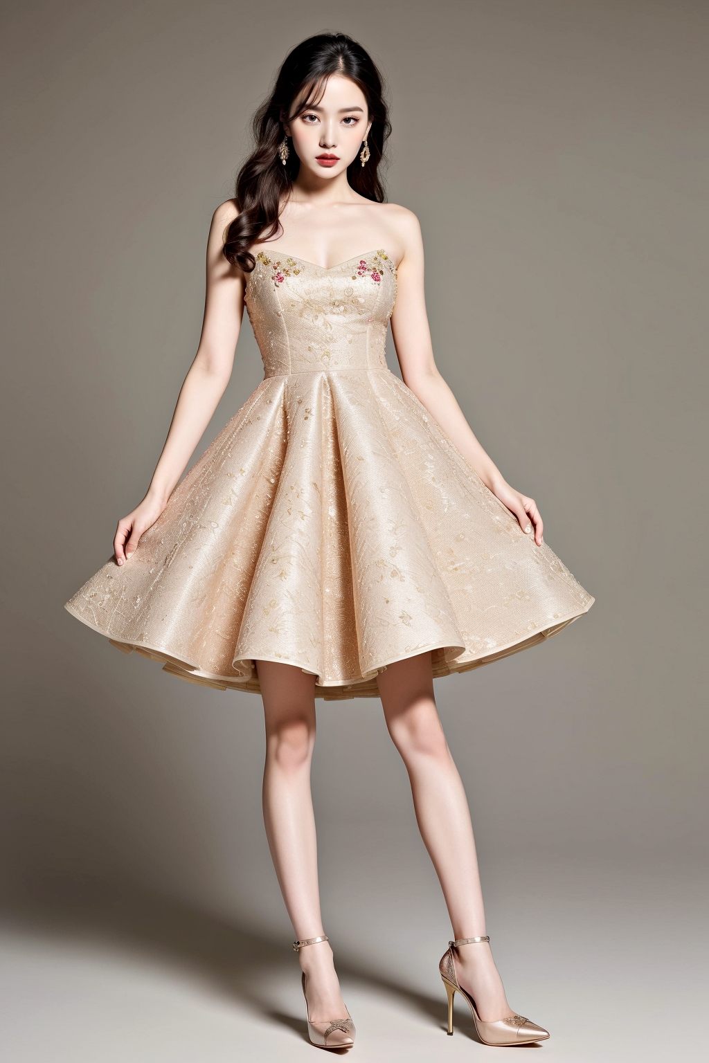 豪華なドレスを着た黒髪の生足ハイヒール美女 part9 美女 ハイヒール 1