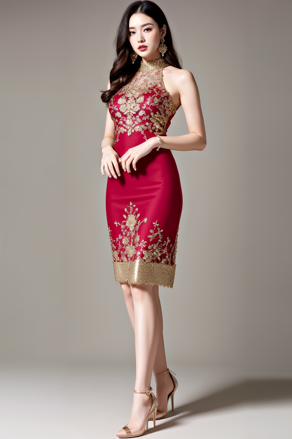 豪華なドレスを着た黒髪の生足ハイヒール美女 part10 ドレス ハイヒール 6