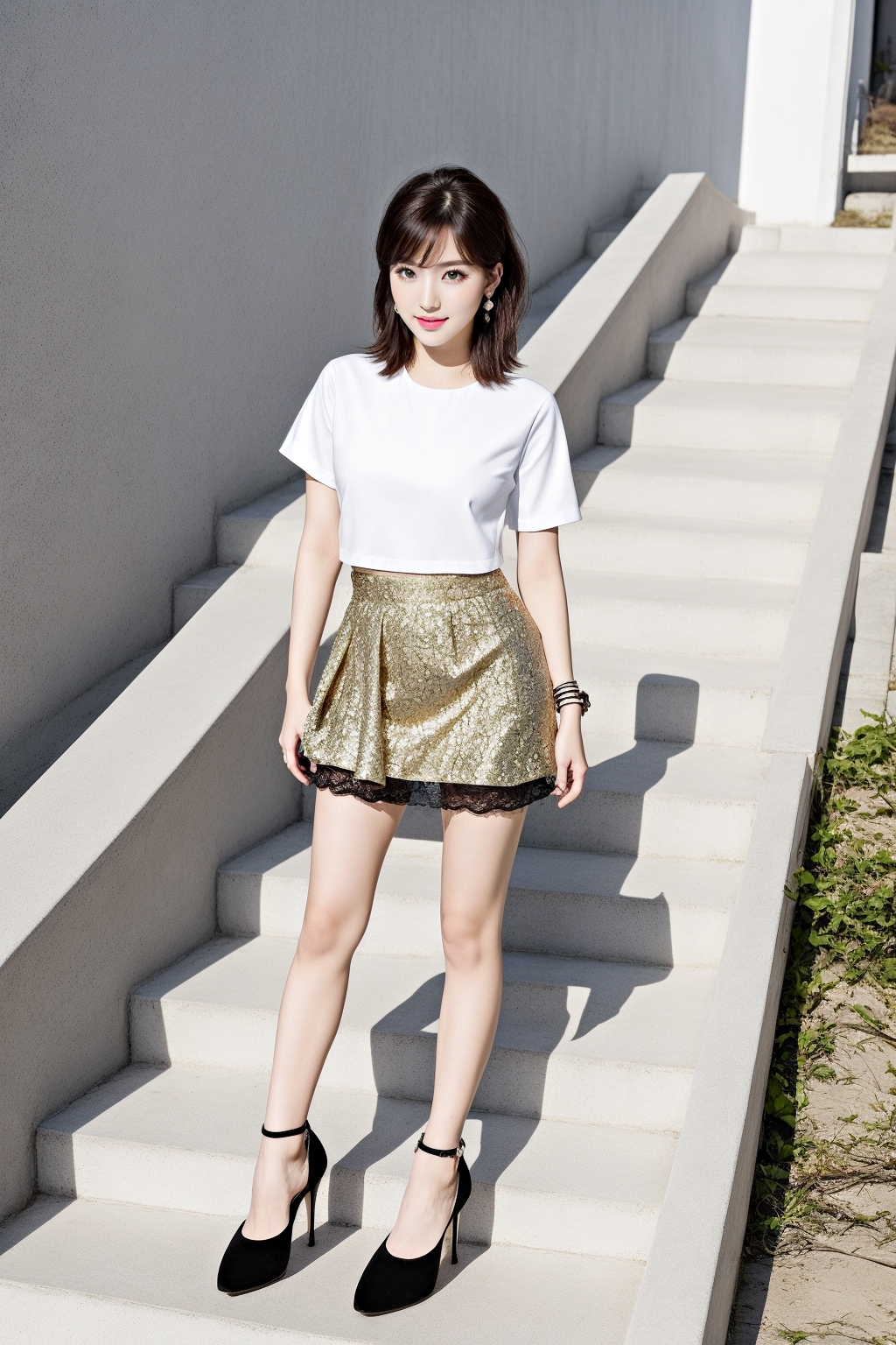 外階段で見かけた脚のエロい女 part5 パンプス ミニスカート 1