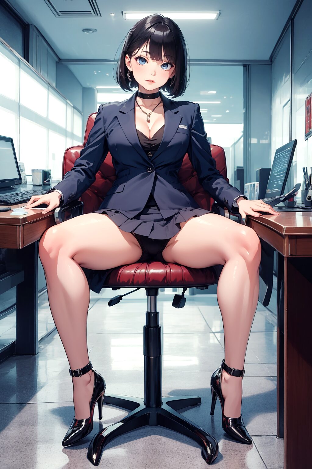 （イラスト風）年下の女上司のパンティと美脚 part3 ハイヒール パンチラ 6