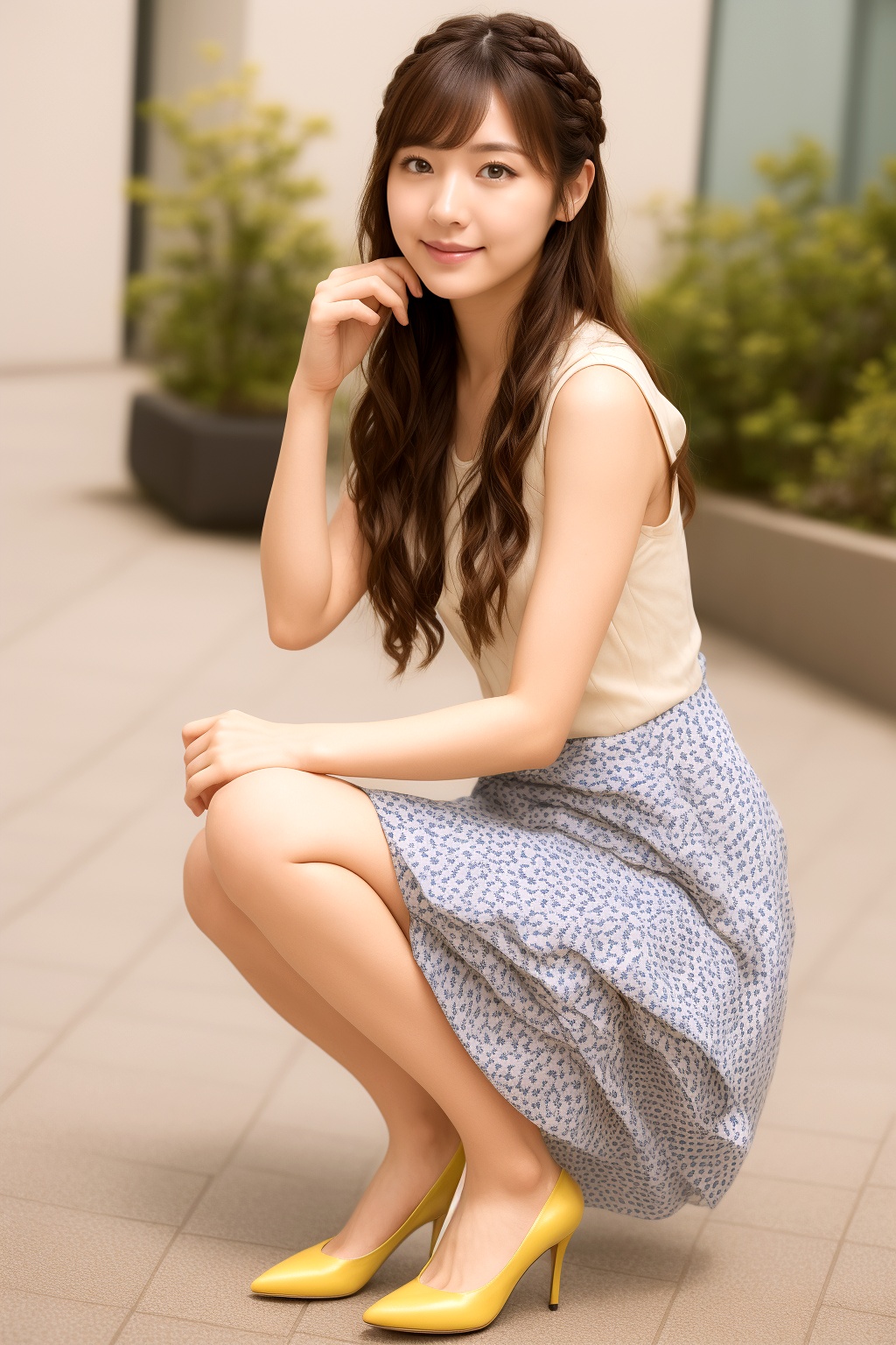 しゃがんでいる上品なＯＬの極上パンプスコーデ part3 OL お嬢様 2