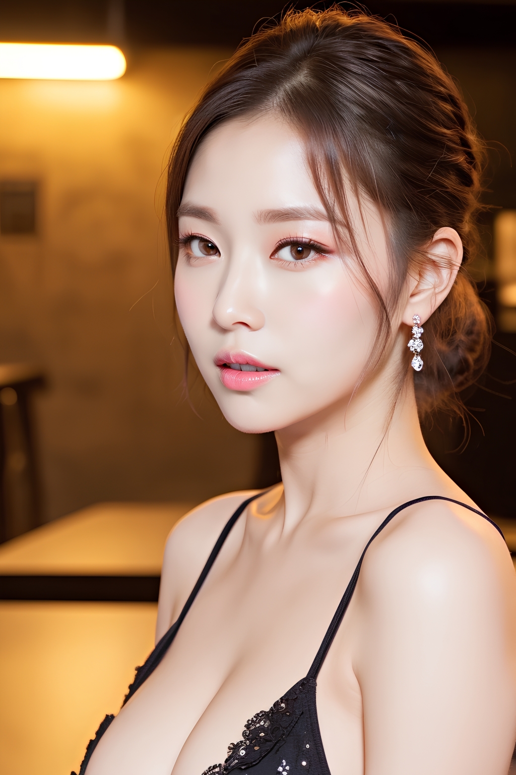 ドレスを着た巨乳美女のバッチリメイク part5 美女 谷間 1