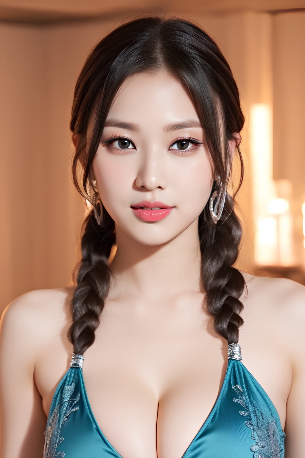 ドレスを着た巨乳美女のバッチリメイク part5 美女 谷間 4