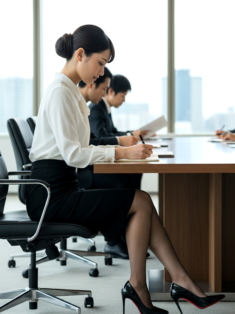 後輩OLの美脚が気になって会議に集中できません part1 美脚 会議中 1