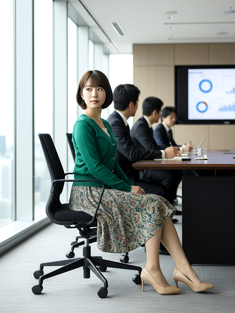 後輩ＯＬの美脚が気になって会議に集中できません part1 美脚 会議中 4