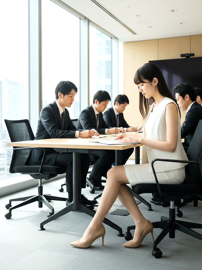 後輩OLの美脚が気になって会議に集中できません part1 美脚 会議中 5