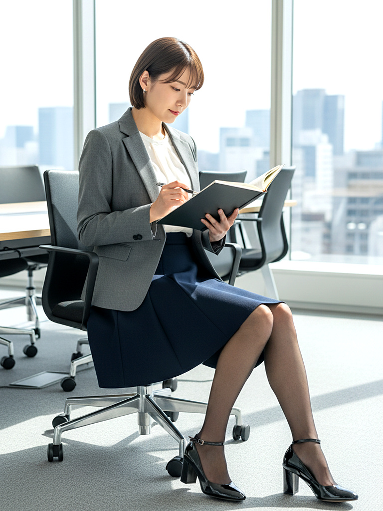 後輩OLの美脚が気になって会議に集中できません part1 美脚 会議中 6
