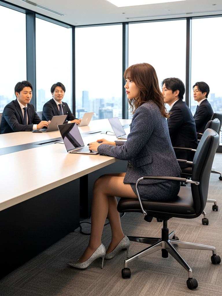 後輩OLの美脚が気になって会議に集中できません part1 美脚 会議中 3