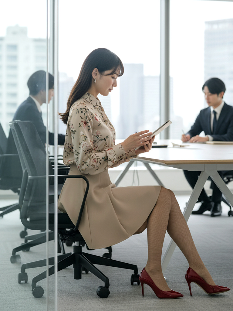 後輩ＯＬの美脚が気になって会議に集中できません part2 美脚 会議中 4