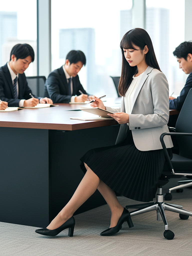 後輩ＯＬの美脚が気になって会議に集中できません part2 美脚 会議中 1