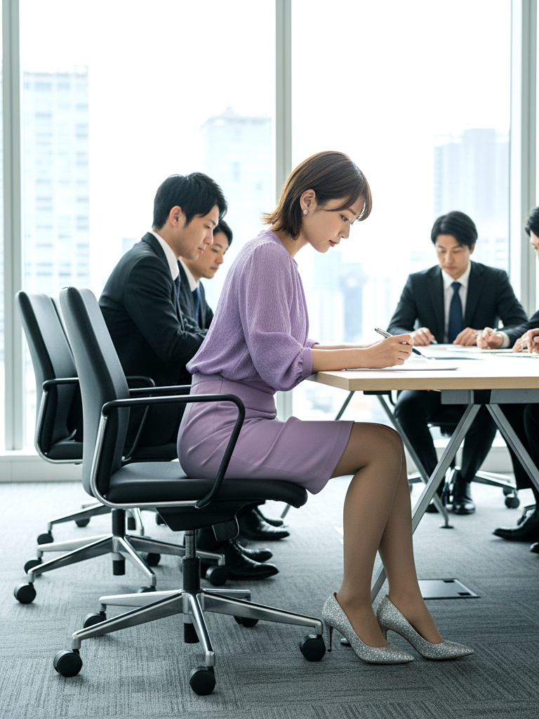 後輩ＯＬの美脚が気になって会議に集中できません part2 美脚 会議中 6
