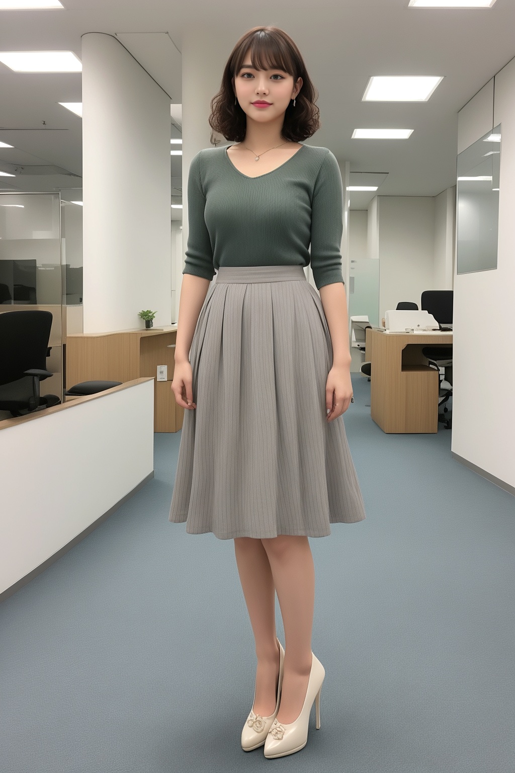 素足で挑むＯＬのハイヒール図鑑 part2 OL チュールスカート 4