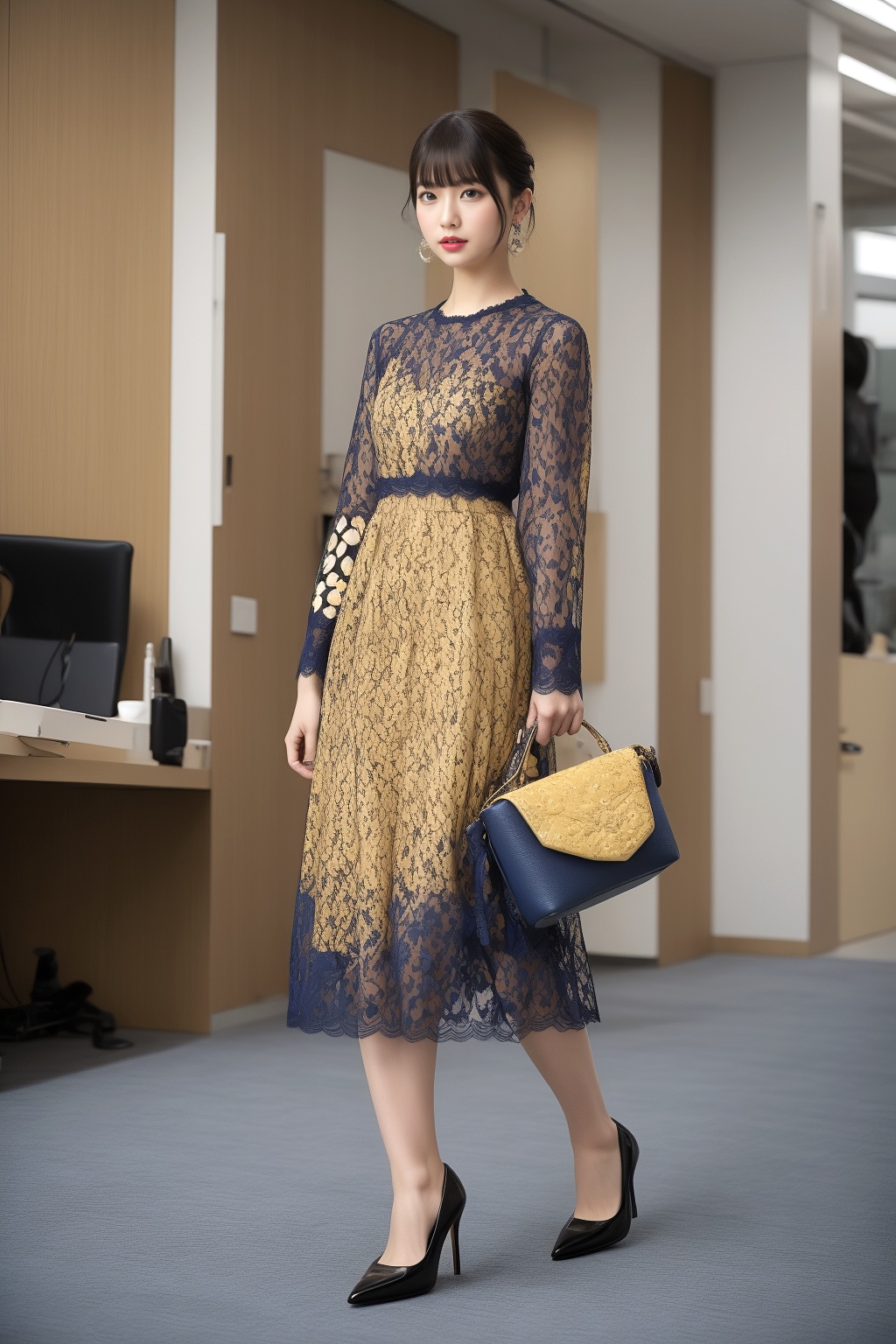 素足で挑むＯＬのハイヒール図鑑 part2 OL チュールスカート 1