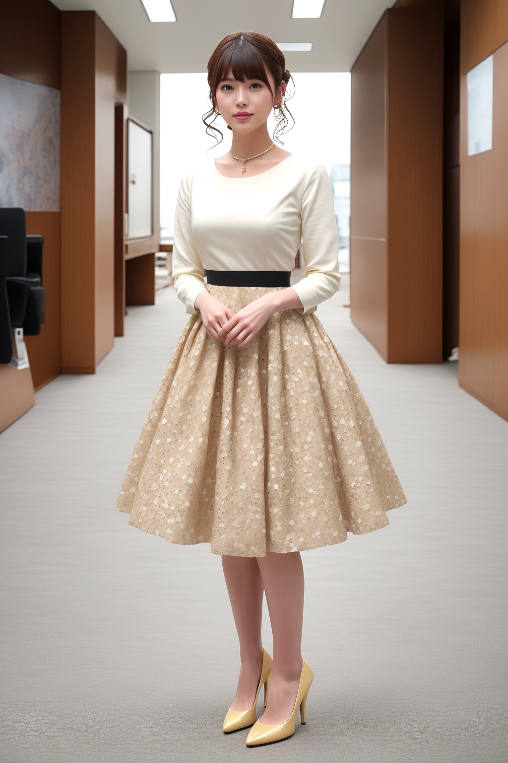 素足で挑むＯＬのハイヒール図鑑 part2 OL チュールスカート 5